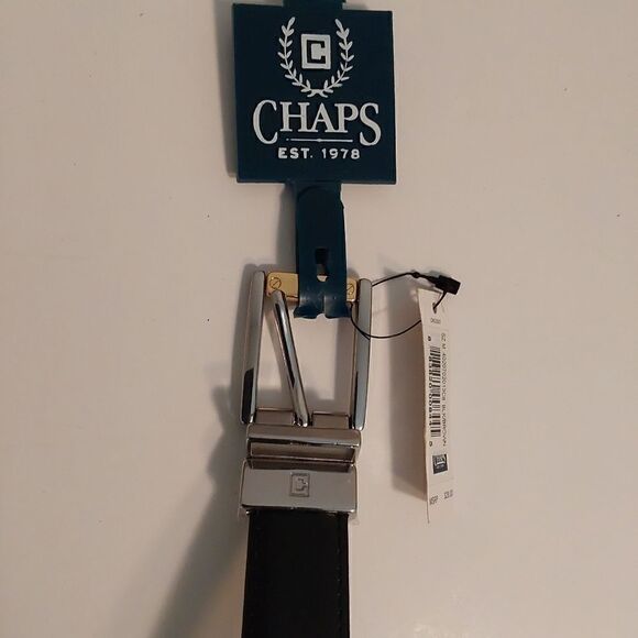 Mens Chaps belt Black/Brown Sz M - Picture 2 of 4